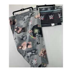 Vintage WWE Wresting Sheet Set Full Size Fitted Flat Cotton Blend